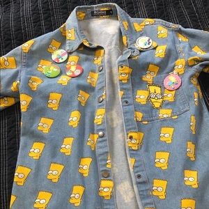 Bart Simpson Jean Jacket w/ pins and patch